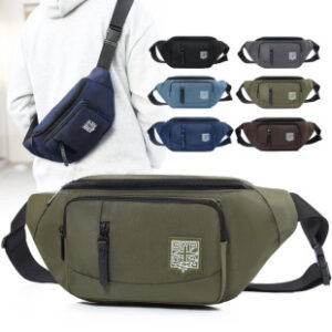 韩版潮流腰包男户外休闲运动单肩包防泼水大容量斜挎包超市收银包