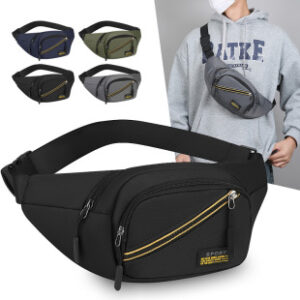 男士跨境休闲腰包新款多功能通勤胸包便捷手机包百搭时尚斜挎包潮