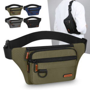 跨境新款男士休闲腰包时尚百搭单肩包运动外出通勤斜挎包旅行包包