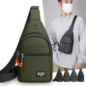 跨境新款时尚百搭男士胸包大容量防泼水斜挎包外出运动旅行单肩包