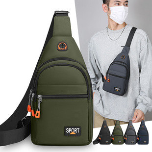 跨境新款时尚百搭男士胸包大容量防泼水斜挎包外出运动旅行单肩包