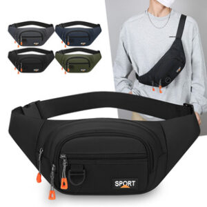 跨境时尚男士胸包秋季新款多口袋斜挎包大容量防泼水耐磨轻便腰包