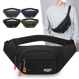 跨境时尚男士胸包秋季新款多口袋斜挎包大容量防泼水耐磨轻便腰包