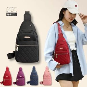 新款女包时尚休闲胸包多层绣线韩版单肩斜挎简约胸前背包女士包包