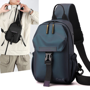 跨境潮流单肩胸包时尚休闲斜挎包男士高级感简约运动防泼水包男款