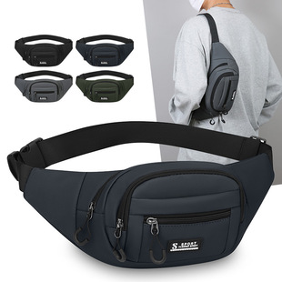 秋季新款户外运动男腰包大容量收纳耐磨轻便防水胸包多功能斜挎包