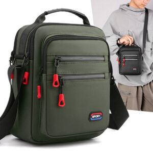 潮流男士新款休闲单肩包防泼水牛津布斜挎包商务出行大容量手提包