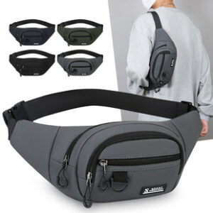 跨境新款超轻时尚户外男士腰包跑步贴身胸包大容量潮流百搭斜挎包