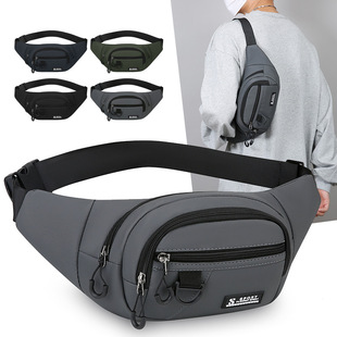 跨境新款超轻时尚户外男士腰包跑步贴身胸包大容量潮流百搭斜挎包
