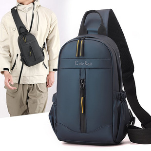 跨境简约百搭男士胸包大容量防泼水运动斜挎包户外运动轻便单肩包