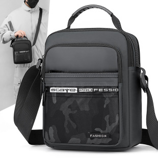 新款简约潮流斜挎包男牛津布大容量防水耐磨单肩包外贸零钱包