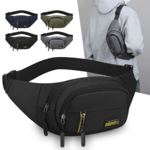 新款户外男士腰包工地用多功能跨境胸包简约百搭防水耐磨收钱包潮