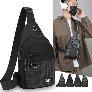 胸包男士新款单肩斜挎包防水耐磨尼龙布胸前包运动休闲单肩包背包