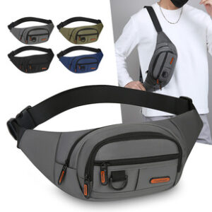 外贸新款运动腰包多功能男女做生意收钱胸包大容量轻便单肩斜挎包