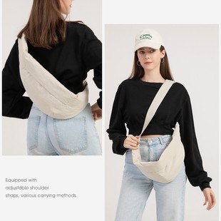 跨境胸包女轻便法棍包时尚百搭斜挎包多功能牛角包女士简约饺子包