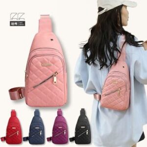 时尚简约单肩斜挎包少女多层绣线胸包韩版女孩胸前包出行百搭女包