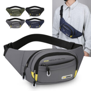腰包男士大容量牛津防水耐磨胸包休闲户外多功能做生意收钱手机包
