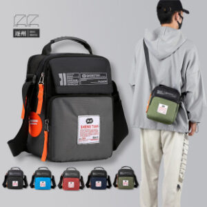 新款男士跨境简约休闲耐用单肩包大容量多口袋牛津布斜挎包批发