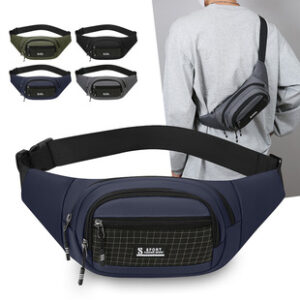 2025新款腰包多功能户外运动多层斜挎包便携防水大容量跑步收银包