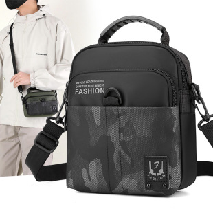 斜挎包男2024新款牛津布单肩斜背包休闲男包春夏商务挎包男士包