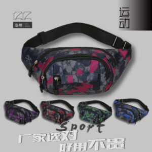 户外运动迷彩腰包 男女士多功能运动胸包 大容量手机防盗收银腰包