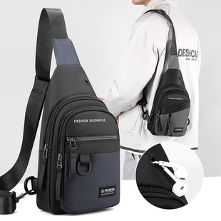 新款潮流休闲胸包男商务运动小背包通勤零钱包韩版单肩包斜挎包